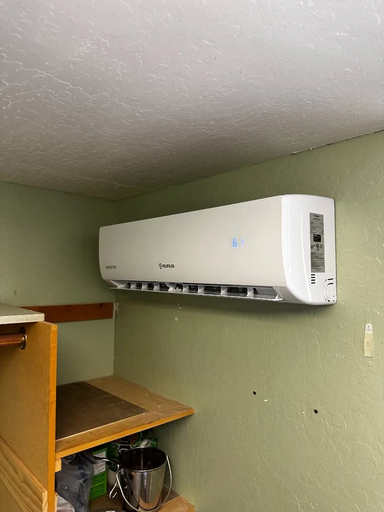 Wall-mounted mini-split inside a room